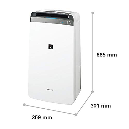 SHARP dehumidifier with Air Purifier I Plasmacluster Tech fight against Mold, Fungus, VOCs I Absorb Moisture I Clothe Dryer I HEPA+Carbon+Pre-Filter I Area Covers 550 ft² I Drain 20L/day I DW-J20FM-W