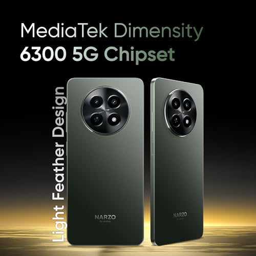 realme NARZO N65 5G (Deep Green 4GB RAM, 128GB Storage) India's 1st D6300 5G Chipset | Ultra Slim 190g Design | 120Hz Eye Comfort Display | 50MP AI Camera| Charger in The Box