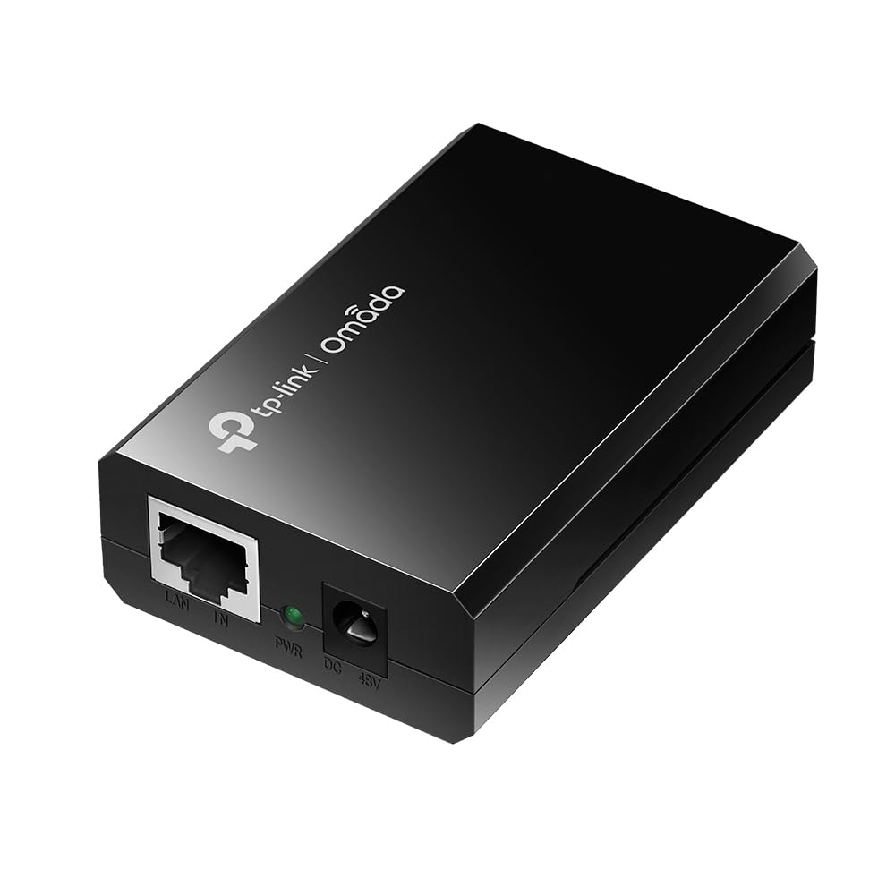 TP-Link Tl-Poe150S Poe Injector Adapter,Ieee 802.3Af Compliant for Desktop,Up to 100 Meters(325 Feet),Ethernet,Gigabit -10/100/1000,Black