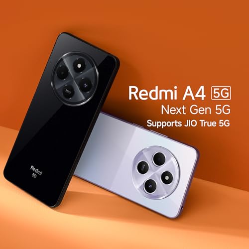 Redmi A4 5G (Starry Black, 4GB RAM, 128GB Storage) | Global Debut SD 4s Gen 2 | Segment Largest 6.88in 120Hz | 50MP Dual Camera | 18W Fast Charging