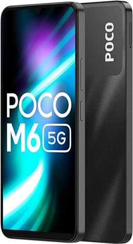 POCO M6 5G (Galactic Black,6GB RAM, 128GB Storage) | MediaTek Dimensity 6100+ 5G Processor | 5000 mAh Battery + 18W Fast Charging | 50 MP AI Dual-Camera System & Side Fingerprint Sensor