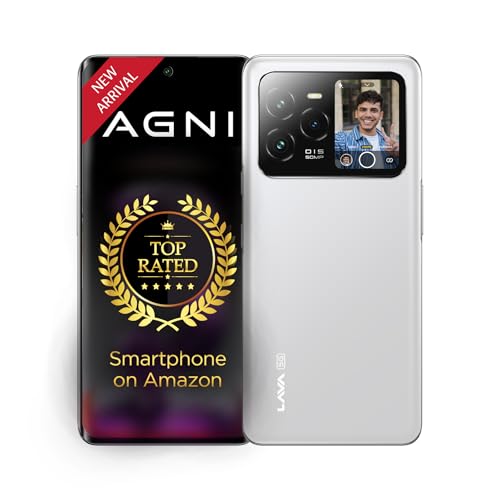 Lava Agni 3 5G (Pristine Glass, 8GB+256GB) | India's 1st Dual AMOLED | 1.5K Curved Display | Dimensity 7300X | 50MP Triple AI Telephoto Camera | 66W Fast Charge | with Charging Adapter