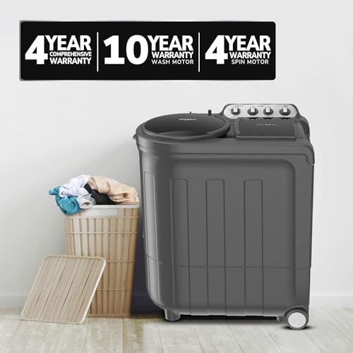 Whirlpool 9kg 5 Star Semi-Automatic Top Loading Washing Machine (Ace 9.0 Grey Dazzle, 10Yr -NH, 10 Min Quick Drying, Turbo dry Technology)