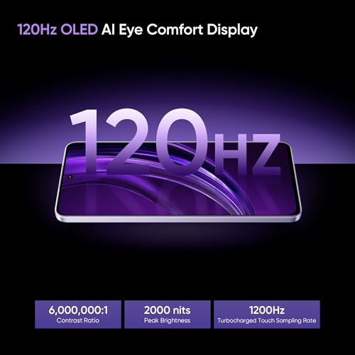 realme 13+ 5G (Dark Purple, 8GB RAM, 256GB Storage) 6.67" AMOLED Display | 80W Ultra Charging DAK | Dimensity 7300E Processor