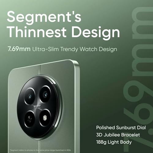 realme 12x 5G (Woodland Green, 6GB RAM, 128GB Storage) | Upto 12GB (6+6GB) Dynamic RAM | Dimensity 6100+ Processor | 50 MP AI Camera | 7.69 mm Ultra-Slim Trendy Watch Design | 45 W SUPERVOOC Charge