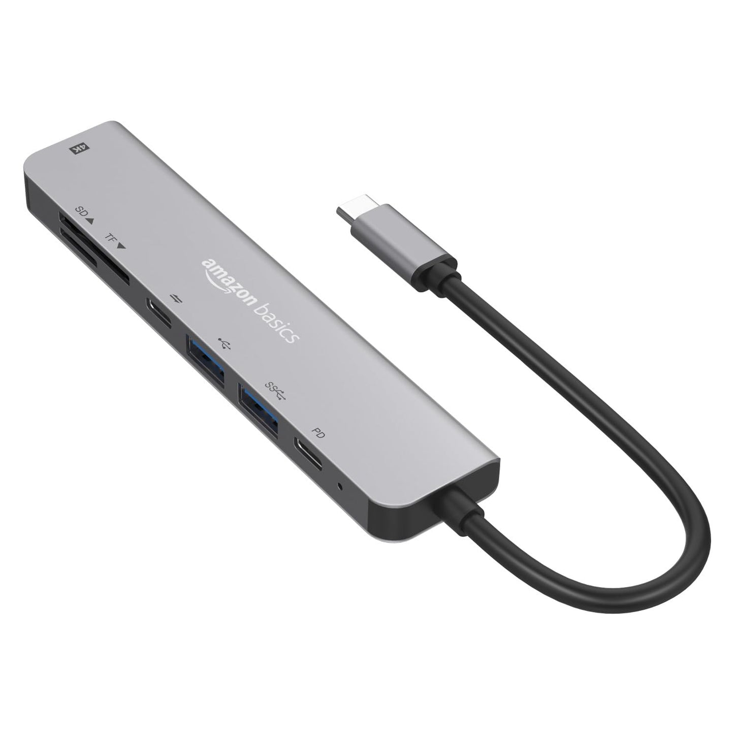 Amazon Basics 7-in-1 USB C HUB to 4K HDMI Multiport Adapter Compatible for USB C Laptops and Other Type C Devices MacBook Pro M1 M2,(4K HDMI USB3.0 SD/TF Card Reader 85W PD Data)