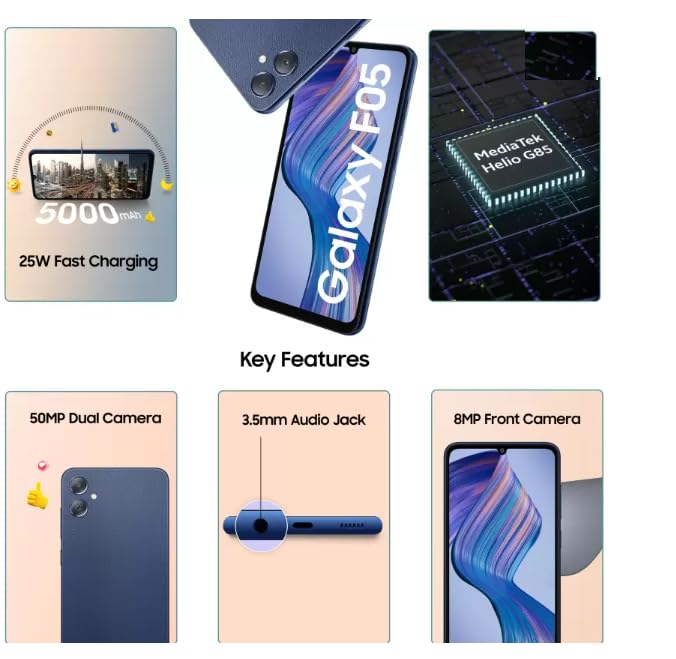Samsung Galaxy F05 (Twilight Blue, 64 GB) (4 GB RAM)