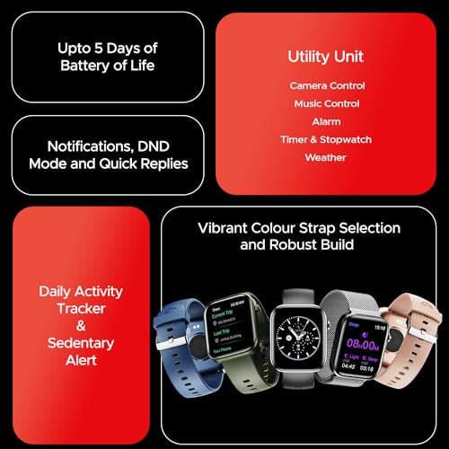 boAt Storm Call 3 w/TBT Navigation, Daily Activity Tracker, DIY Watch Face Studio,700+ Active Modes, 1.83" (4.6 cm) HD Display Fitness Smart Watch for Men & Women(Active Black)