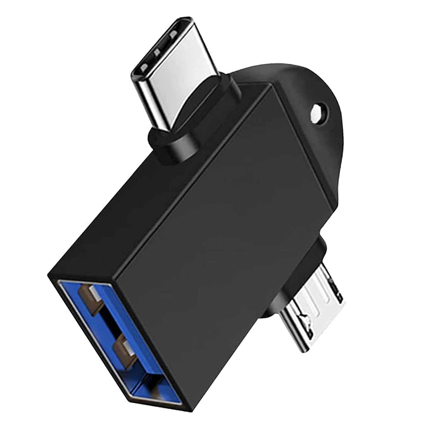 JGD PRODUCTS 2 in 1 (Black) OTG Adapter Micro USB+USB Type C to USB Female Connector, OTG Pen Drive Adapter to Mobile Connector Type C, Compatible with All Devices