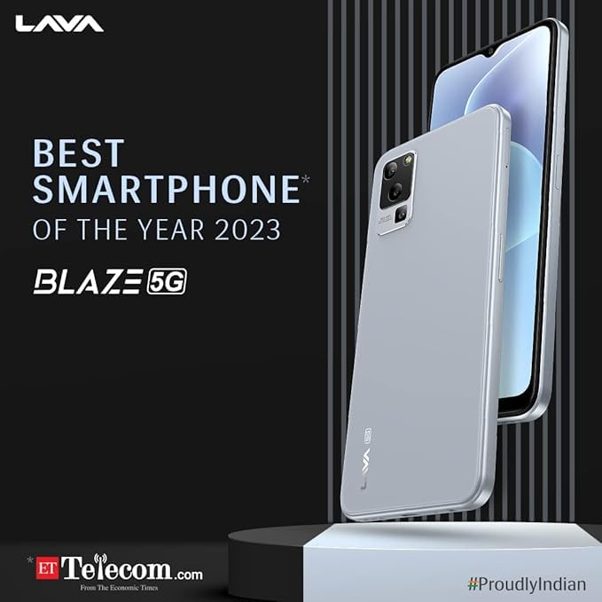 Lava Blaze 5G (Glass Blue, 6GB RAM, UFS 2.2 128GB Storage)| Segment's Most Affordable 5G Smartphone| Ultrafast Mediatek D700 | 50MP AI Triple Camera | 5000 mAh | 6.5" HD+ 90 Hz Display | Clean UI