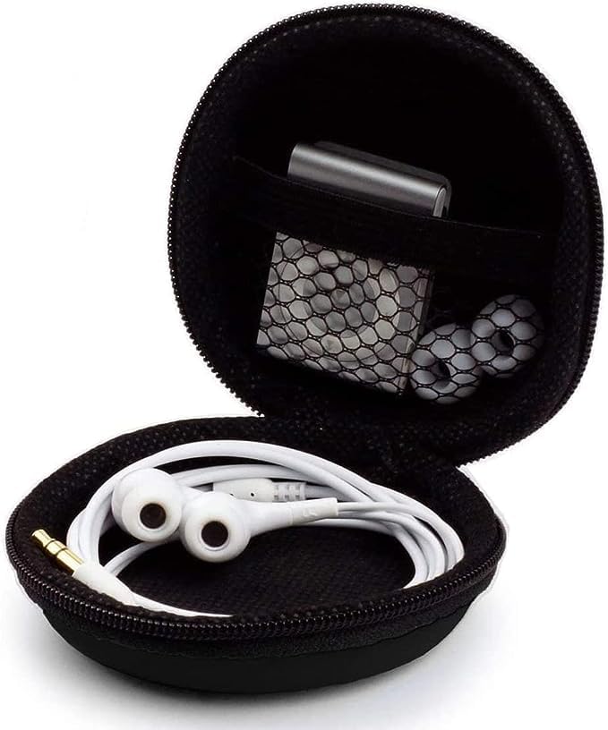 Sounce Earphone Headphone Carrying Case Pouch Cover for Earphones, Headset, Pen Drives, SD Cards, All Mobile Accessories - Black (Pack of 2)