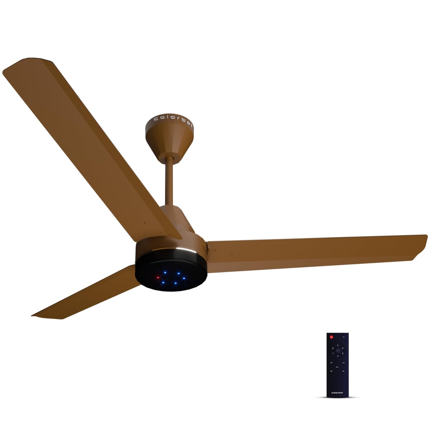 Colorbot Stella 1200 mm BEE 5 Star Rated BLDC Ceiling Fans with Remote Control | High Speed | Power Saver | 100% Copper Winding | Reverse Mode | 2+2 Year Warranty (Caramel Brown)