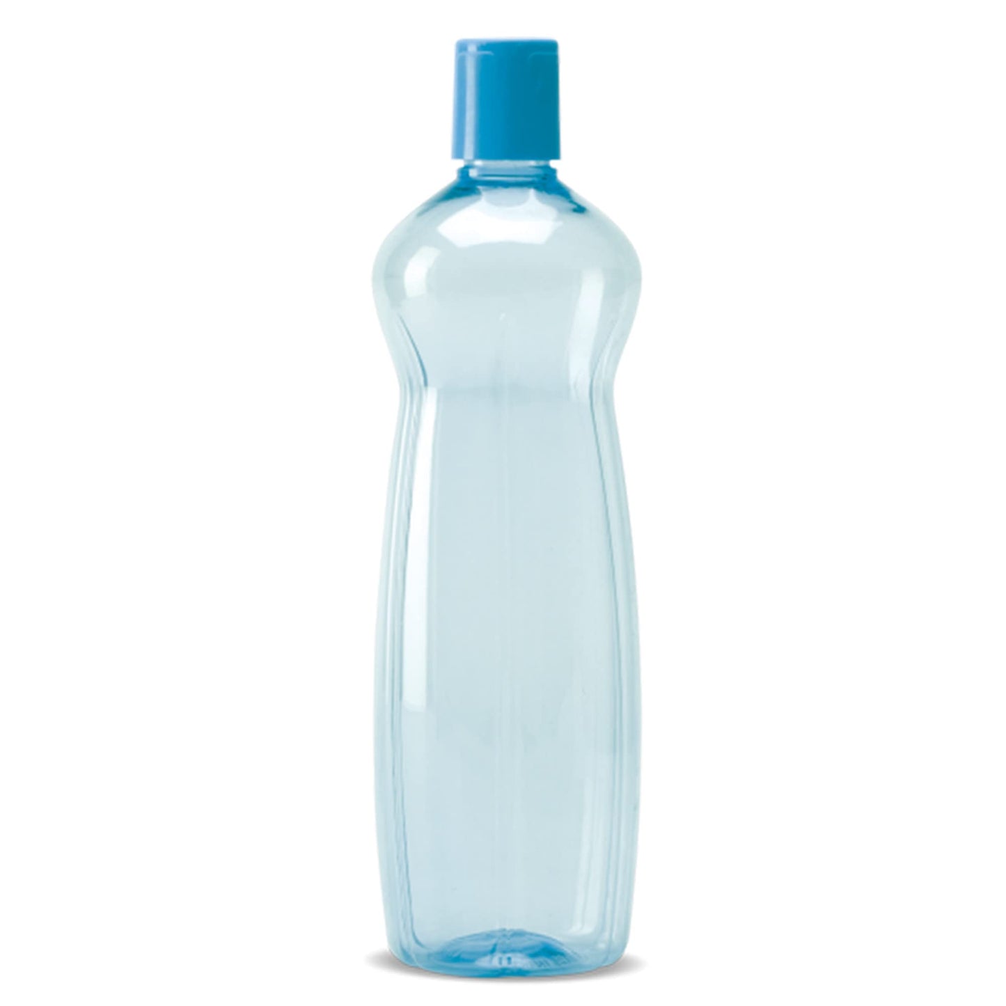 MILTON Pacific Pack of 6 Water Bottles, 1 Litre Each, Reusable Plastic Fridge Bottle Set, BPA Free and Leak Proof Bottles for Travel, Work, Blue