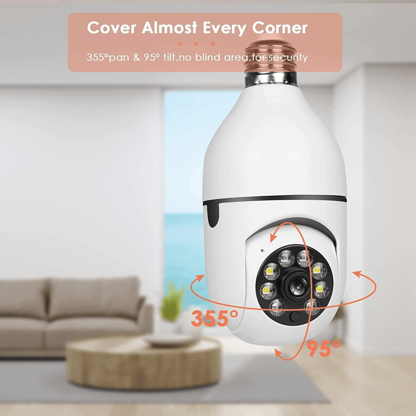 5G Dual-Band WiFi E27 Security Camera, 2 Pack