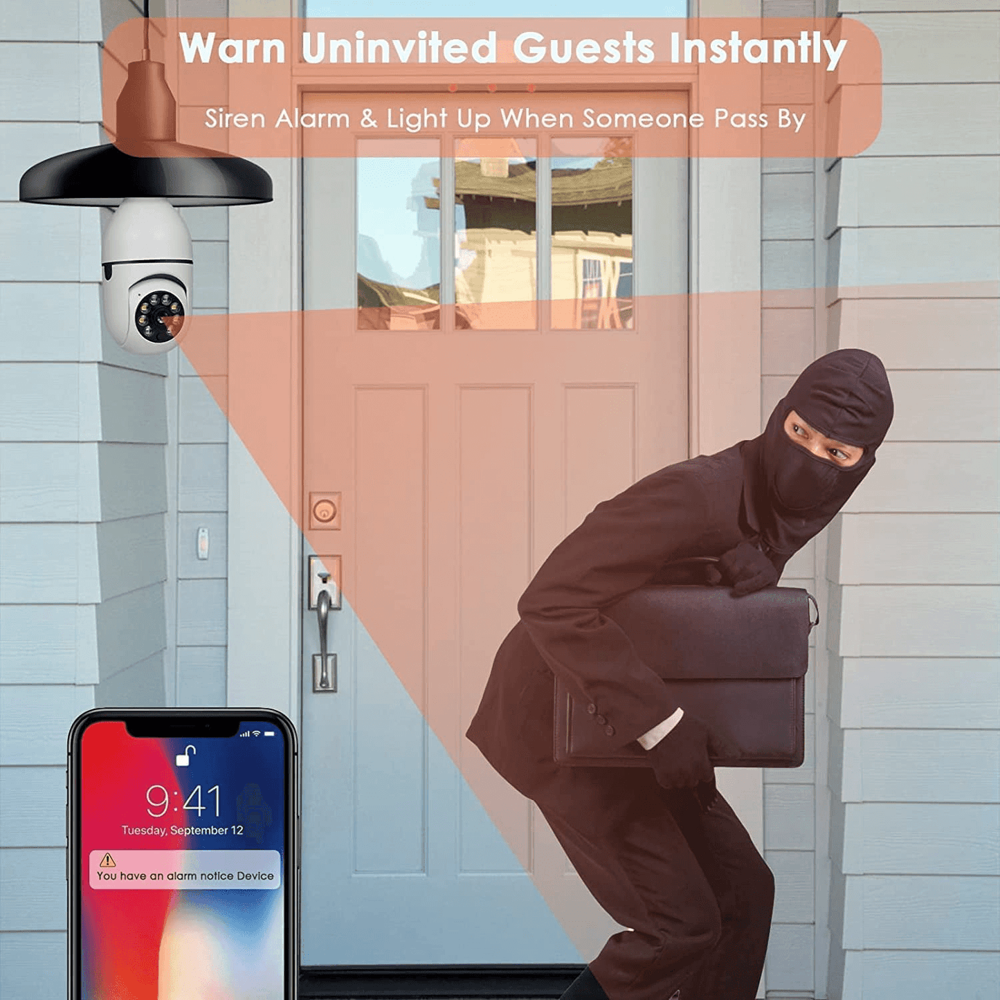 5G Dual-Band WiFi E27 Security Camera, 2 Pack