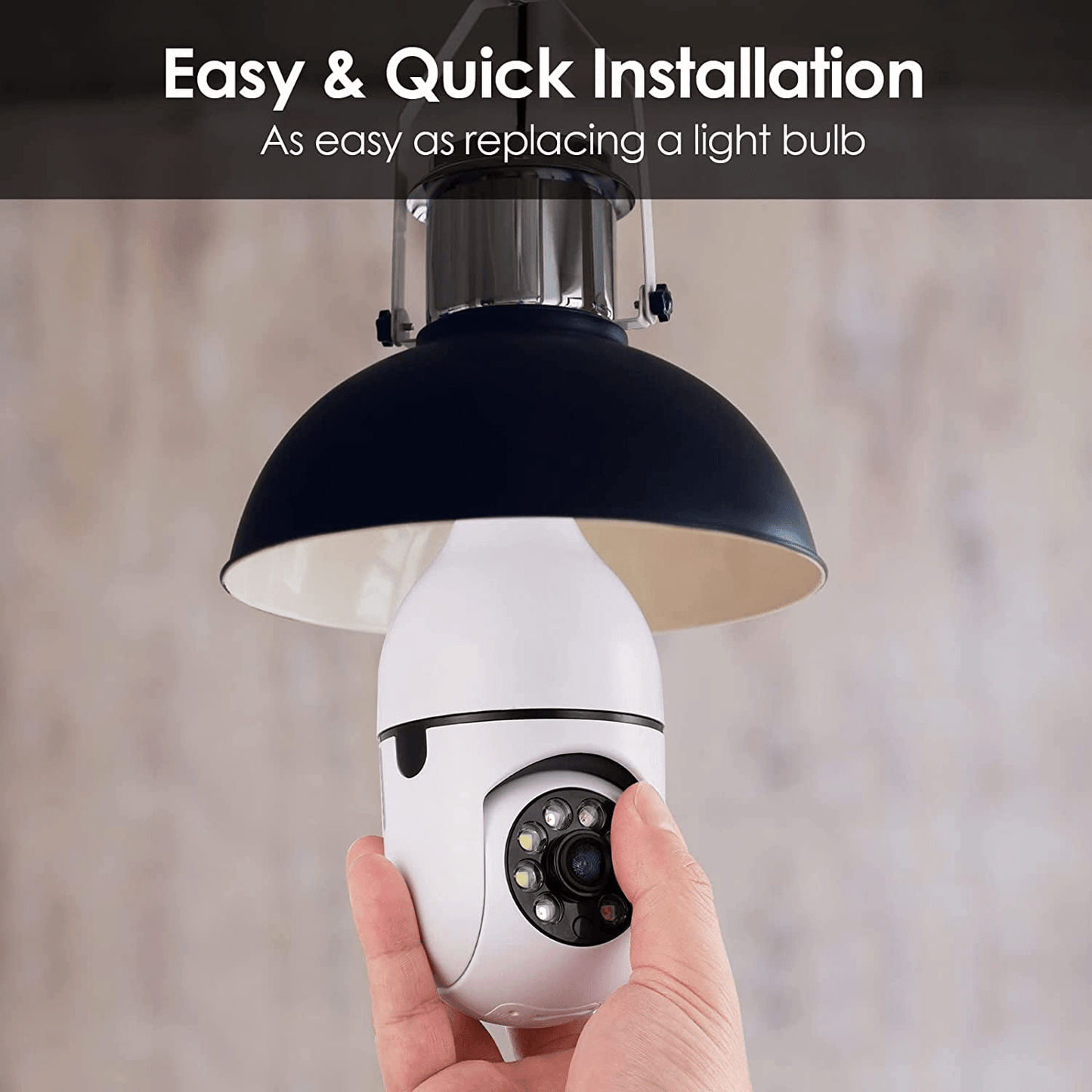 5G Dual-Band WiFi E27 Security Camera, 2 Pack
