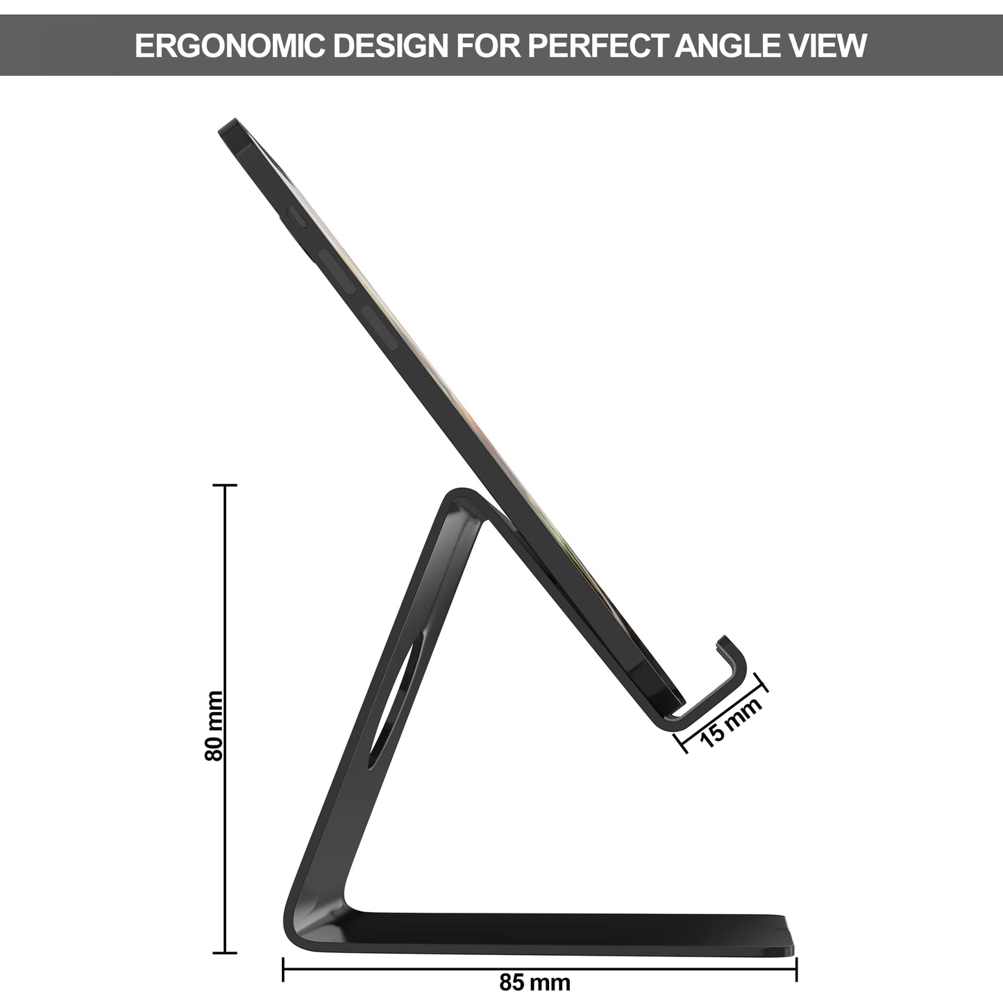 Elv Mobile Phone Tabletop Holder for Phones and Tablets - Black