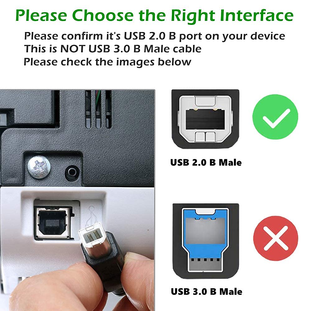 rts High Speed USB 2.0 (1.5 Meter) Printer Cable USB Scanner Cable A Male to B Male Compatible with Printers, Scanner for Canon, Brother, Dell, Epson, HP, Samsung, Lexmark, Panasonic 2 Year Warranty