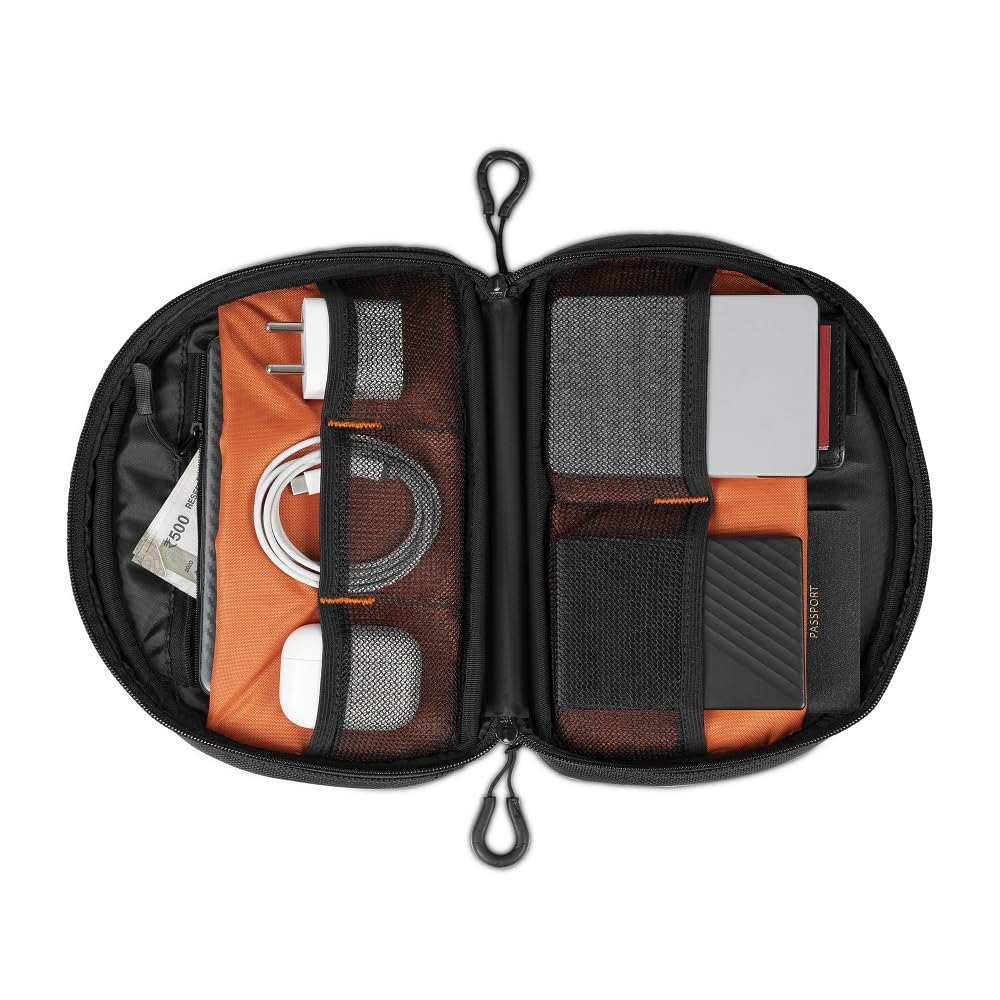 Urban Wolf Tech Pouch: The All-in-One Waterproof Travel Organizer for Cables, Adapters, Chargers, Power Banks, SD Cards, Hard Drives and other Tech essentials-Portable zippered Gadgets Organizer