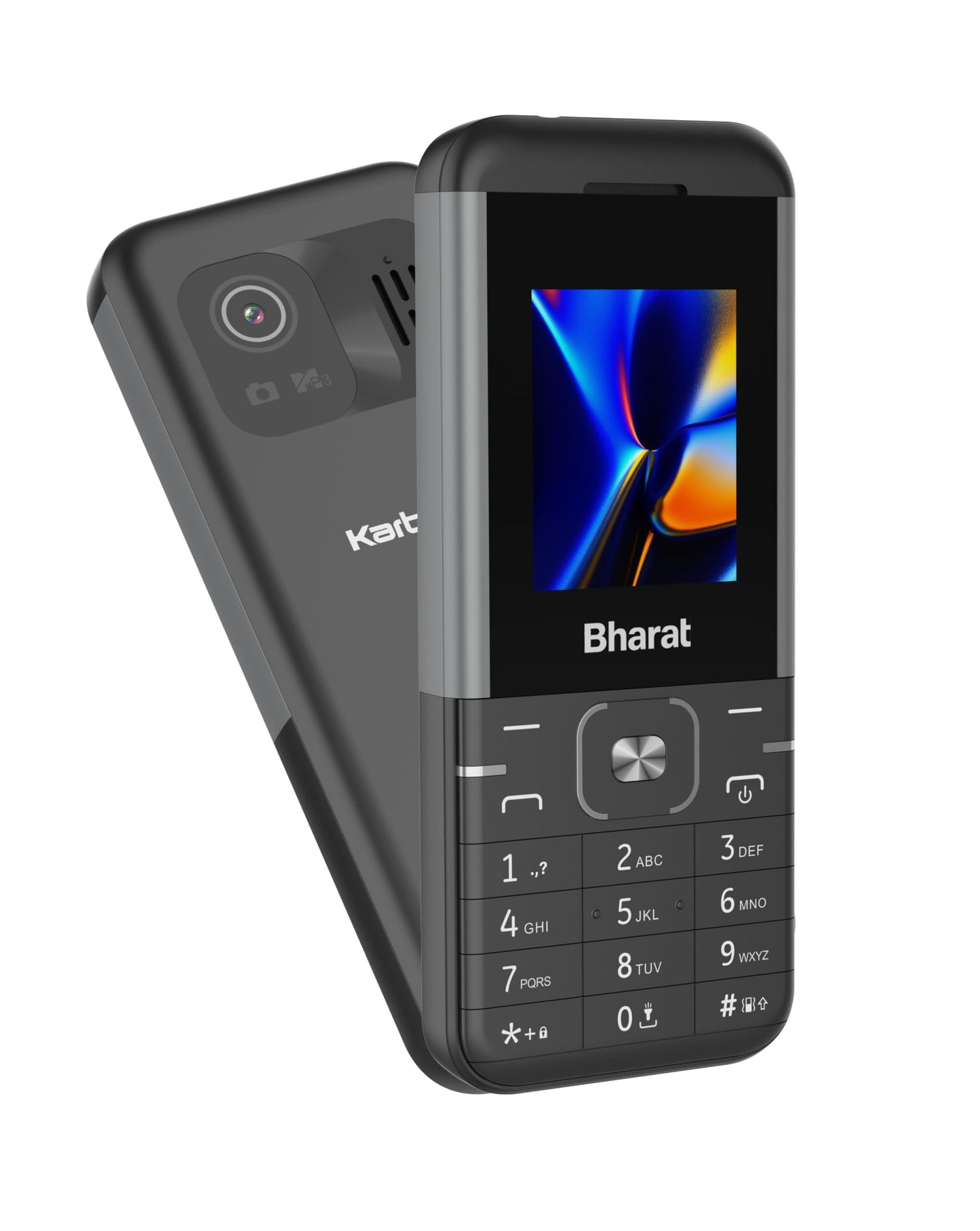 JioBharat K1 Karbonn 4G Keypad Phone with JioTV, JioCinema, JioSoundPay, JioSaavn, Long Lasting Battery, LED Torch, Digital Camera | Black & Grey | Locked for JioNetwork