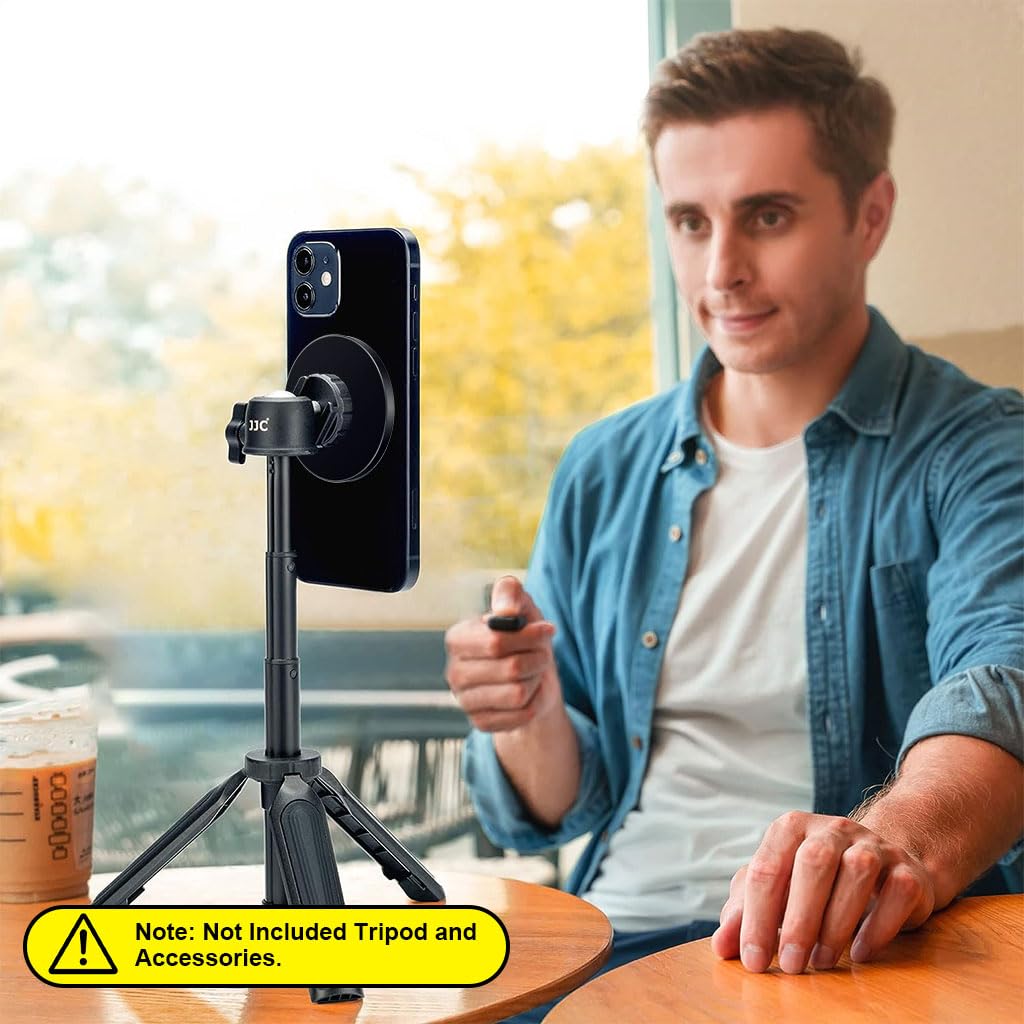 ZORBES® Magnetic Phone Tripod Mount Adapter with 1/4" Holes Magnetic Phone Mount Tripod Accessories Tripod Adapter Compatible with iPhone MagSafe Selfie Stick for 14 Pro/Pro Max/Plus/Mini 13 12