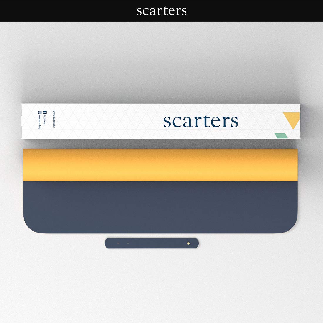 Scarters Desk mat | Desk Accessories for Work from Home and Office | Extended Mouse Pad | Reversible (Blue & Yellow) | 90 * 45cm | Anti Slip, Vegan PU