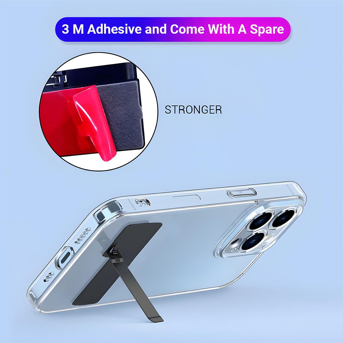 LIRAMARK Phone Kickstand/Phone Stand/Mobile Holder, Vertical and Horizontal Stand, Adjustable Angle, Compatible with iPhone & Any Other Cellphone (Pack of 1)