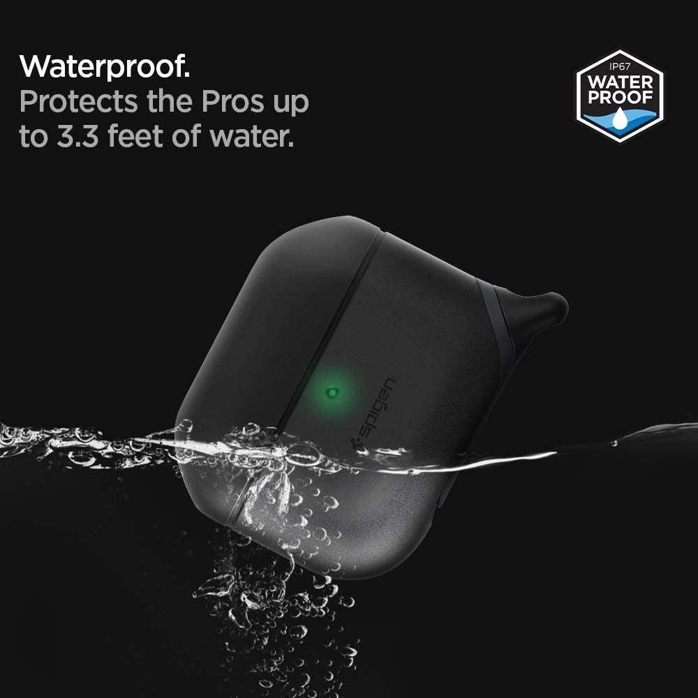 Spigen Silicone Slim Armor IP Waterproof Cover Case for Airpods Pro 2 | Airpods Pro 1 (2022/2019) - Black