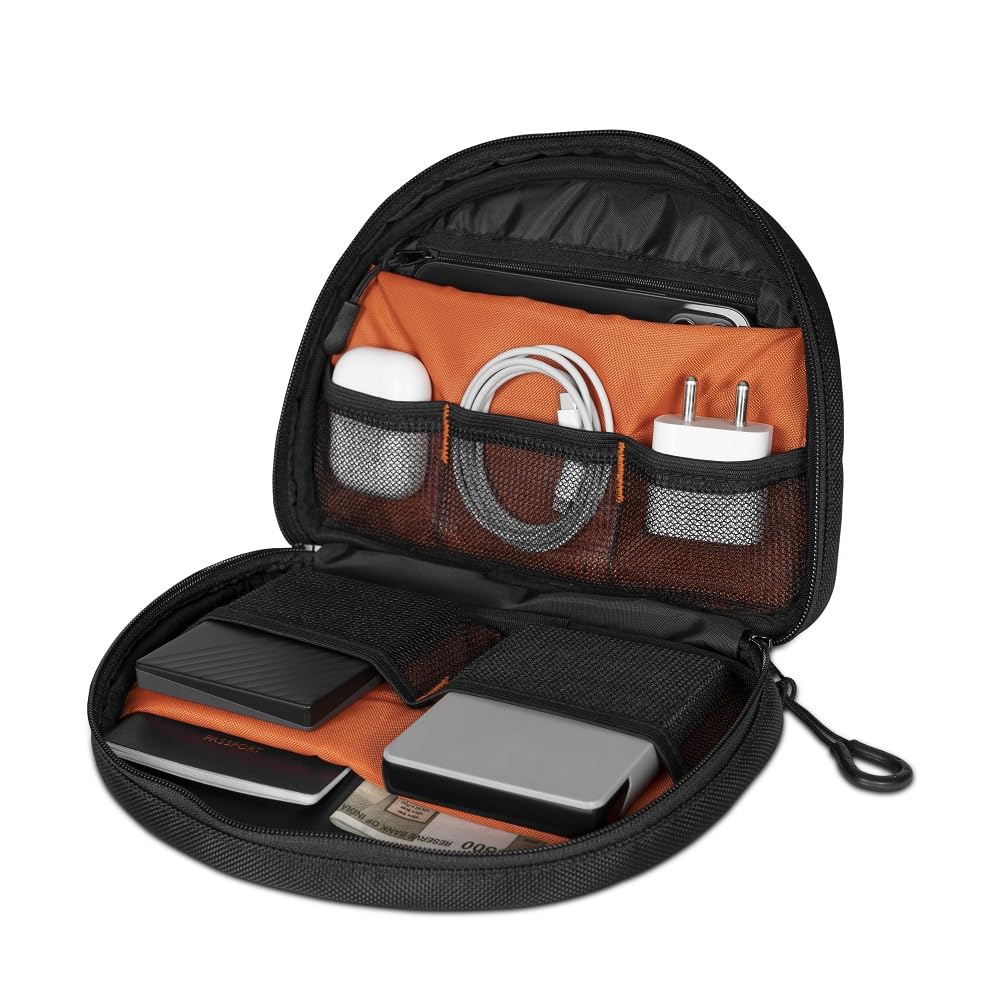 Urban Wolf Tech Pouch: The All-in-One Waterproof Travel Organizer for Cables, Adapters, Chargers, Power Banks, SD Cards, Hard Drives and other Tech essentials-Portable zippered Gadgets Organizer