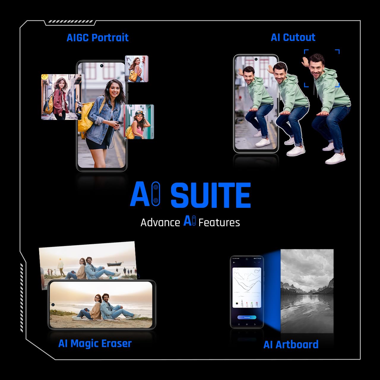 Tecno POVA 6 NEO 5G (Aurora Cloud, 8GB+256GB) | Advanced AI Features | 108MP Ultra Clear AI Camera | D6300 Powerful Processor | 5 Year Lag Free Fluency | 5000 mAh Battery | in Built Infrared and NFC