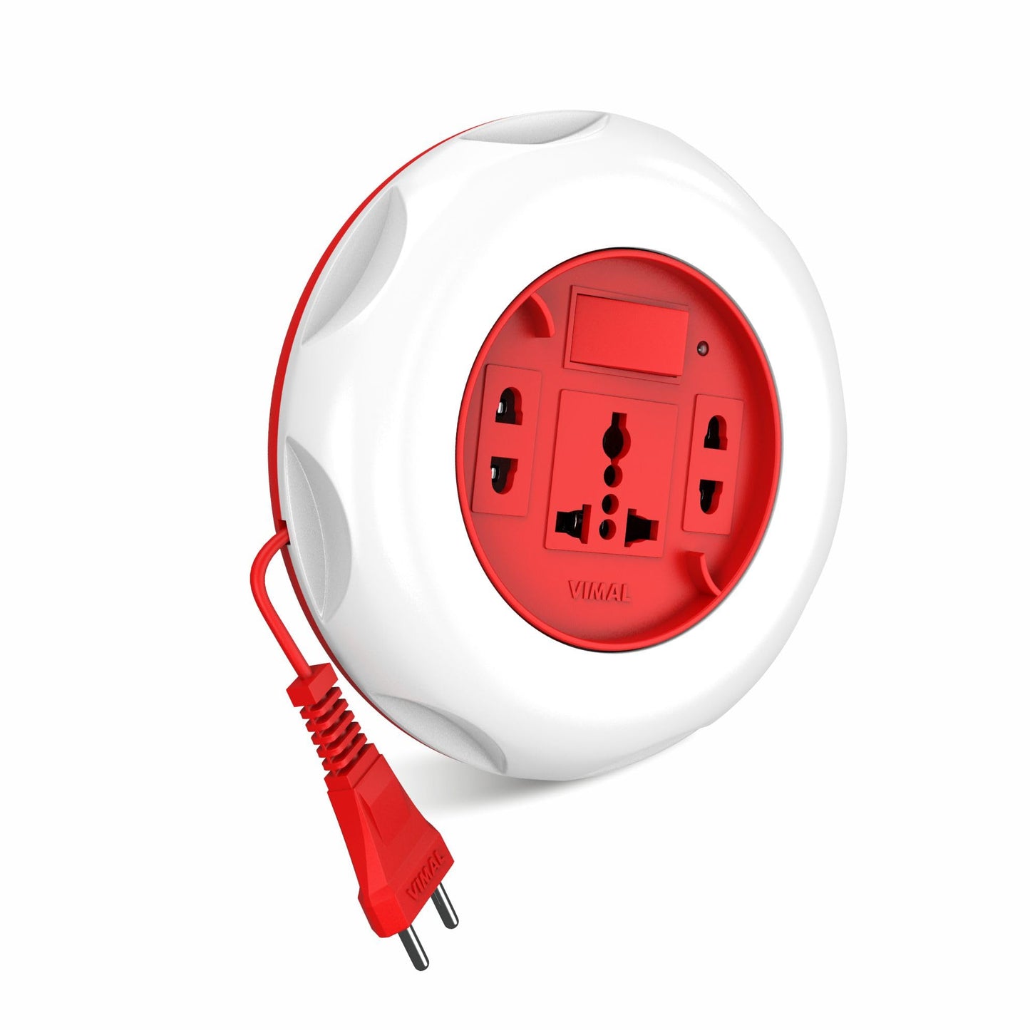 Vimal - Cube 2 Pin Extension Cord 4 Mtr. with International Socket,On/Off Switch & Power Indicator