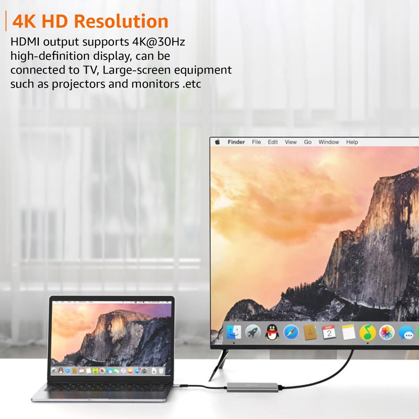 Amazon Basics 7-in-1 USB C HUB to 4K HDMI Multiport Adapter Compatible for USB C Laptops and Other Type C Devices MacBook Pro M1 M2,(4K HDMI USB3.0 SD/TF Card Reader 85W PD Data)