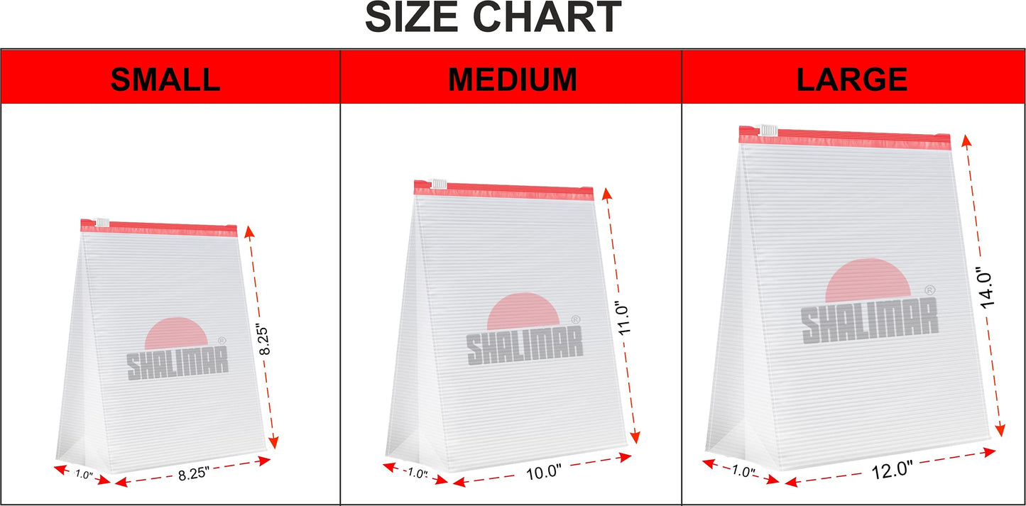 Shalimar Zip 'N' Slider Bag Size Large (30.5 cm X 35 cm) Zip Lock/Vegetable/Fridge/MultiPurpose Storage Bag Pack of - 1 (15 Bags) Reusable and Reclosable with Slider Lock