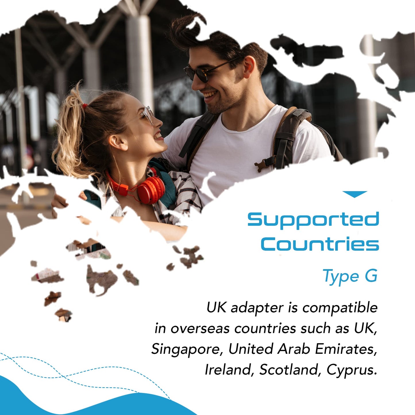 Ceptics India to UK, UAE Travel Adapter Plug – 2 in 1 Hong Kong Adapter - Type G - CE Certified - RoHS Compliant – White - 2 Pack - Lifetime Limited Warranty