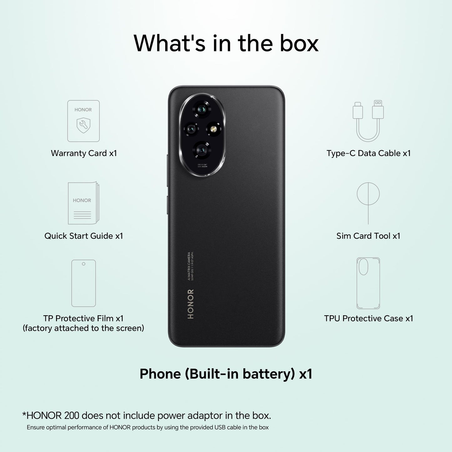 HONOR 200 5G (Black, 8GB + 256GB) | 6.7-inch AMOLED Quad-Curved Display | Dual OIS 50MP + 50MP + 12MP Camera | 50MP Selfie Camera | AI-Powered MagicOS 8.0 | Without Charger