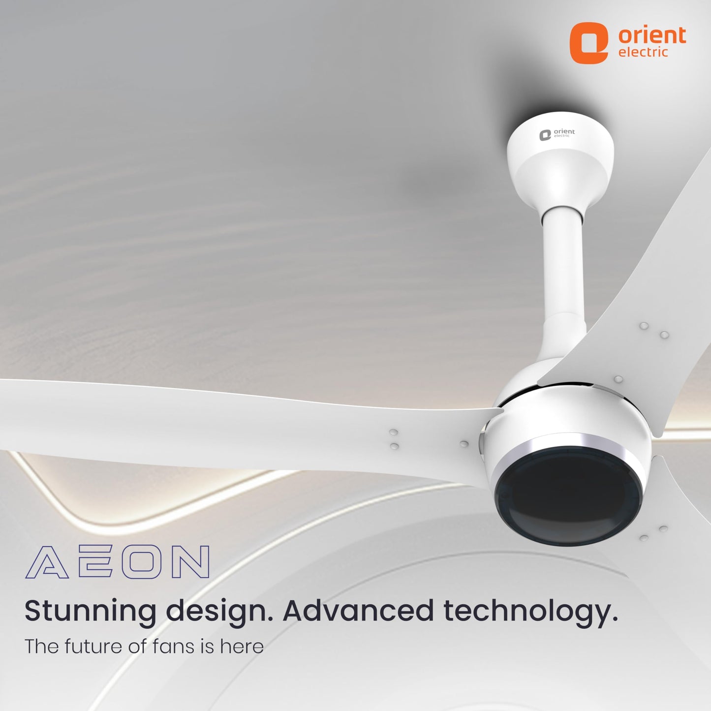 Orient Electric Newly Launched 1200 mm Aeon BLDC PRO, Anti-Dust Designer Ceiling fan with Remote & 5 yrs Warranty by Orient, Boost mode for Quick Cooling & High Air Delivery - Pixel White