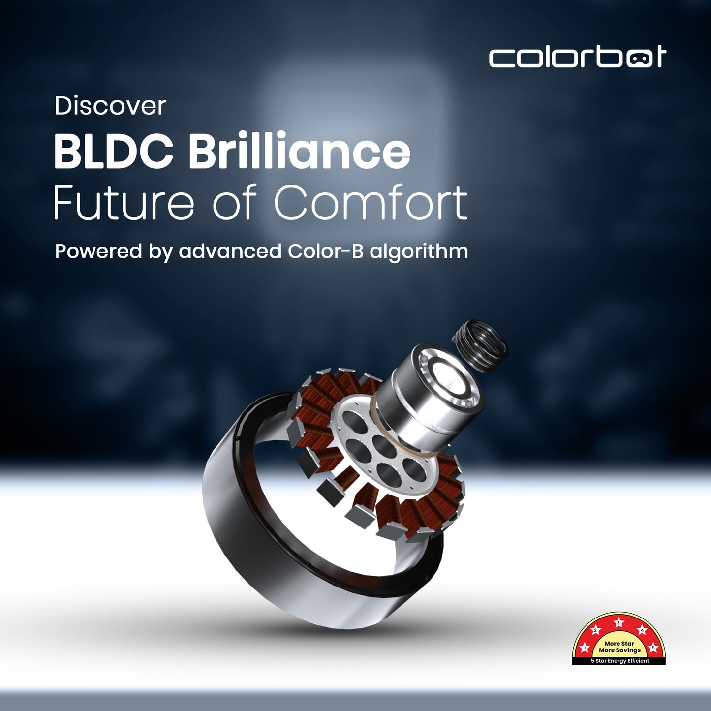 Colorbot Stella Quad 1200 mm BEE 5 Star Rated BLDC Ceiling Fans with Remote | 4 Blade | Designer Fans | High Speed | Power Saver | 100% Copper Winding | Noiseless | 2+2 Year Warranty (Cocoa Brown)