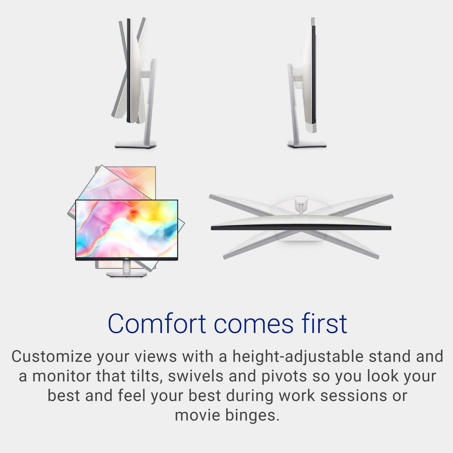 Dell 27"(68.58 cm) S2722DC, QHD Monitor, Built in Dual Speakers & USB-C Hub, IPS Panel, Refresh Rate:75Hz, ResponseTime:4ms, Colour Gamut: 99% sRGB, Ports: 1xHDMI, 1xUSB-C, 2xUSB 3.2, 1xAudio Line Out