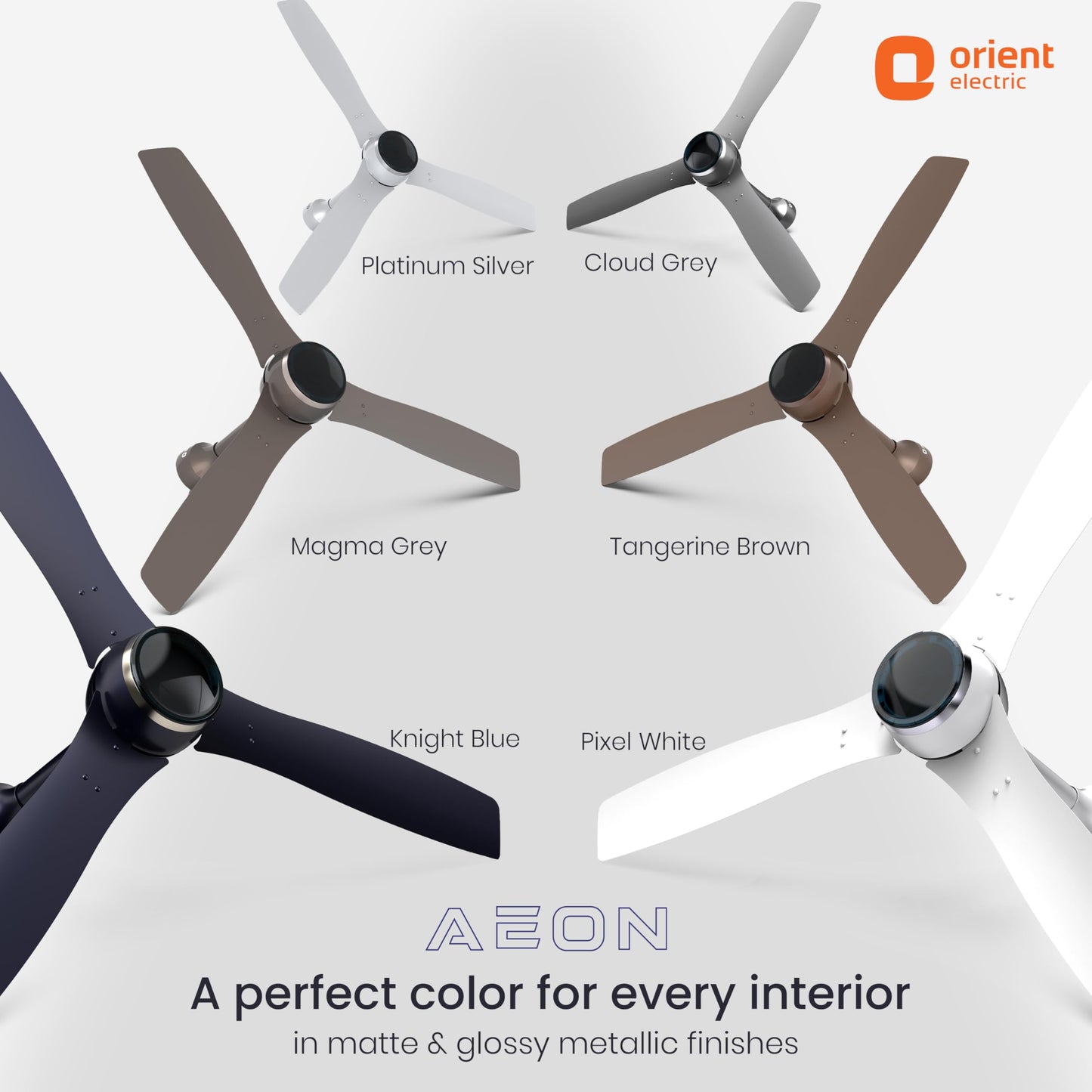 Orient Electric Newly Launched 1200 mm Aeon BLDC PRO, Anti-Dust Designer Ceiling fan with Remote & 5 yrs Warranty by Orient, Boost mode for Quick Cooling & High Air Delivery - Pixel White