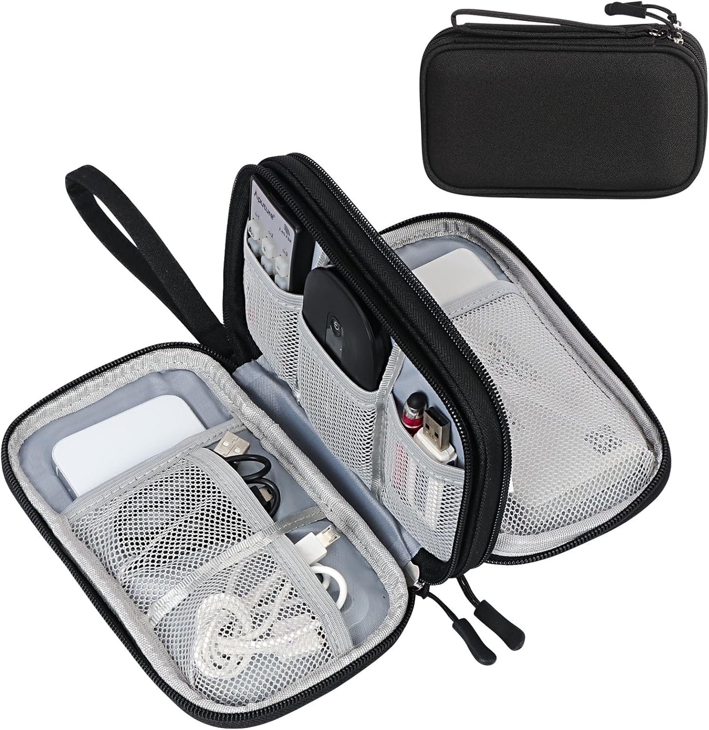 SaleOn 8.3X5 inch Portable Storage Organizer for USB Cable, Earphone, Power Bank,Charger, Hard Disk & Digital Gadgets, with Mesh Pockets Size 21x12cm Inside's Material and Color May Vary