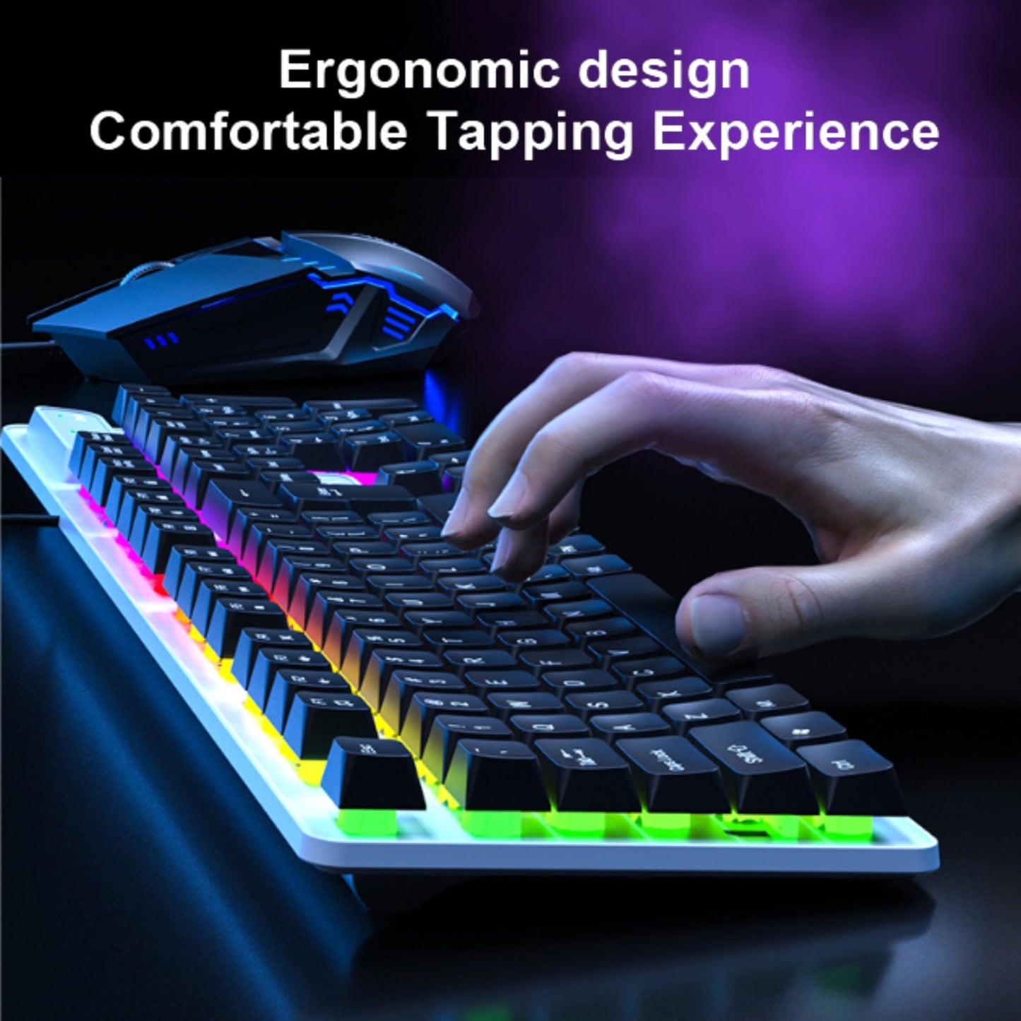Aula F3061 Anti-ghosting, Gaming Keyboard & Mouse Combo, Wired Backlit Rainbow LED Keyboard & 3200 DPI Gaming Mouse for PC/Laptop (Black)
