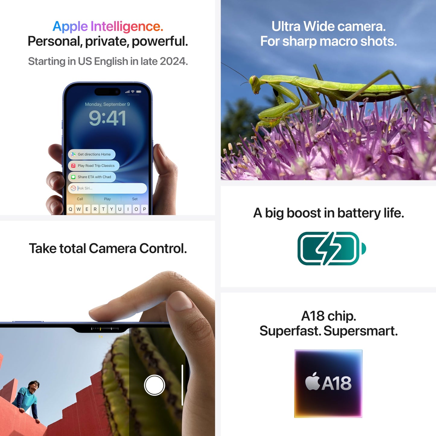 iPhone 16 512 GB: 5G Mobile Phone with Camera Control, A18 Chip and a Big Boost in Battery Life. Works with AirPods; Ultramarine