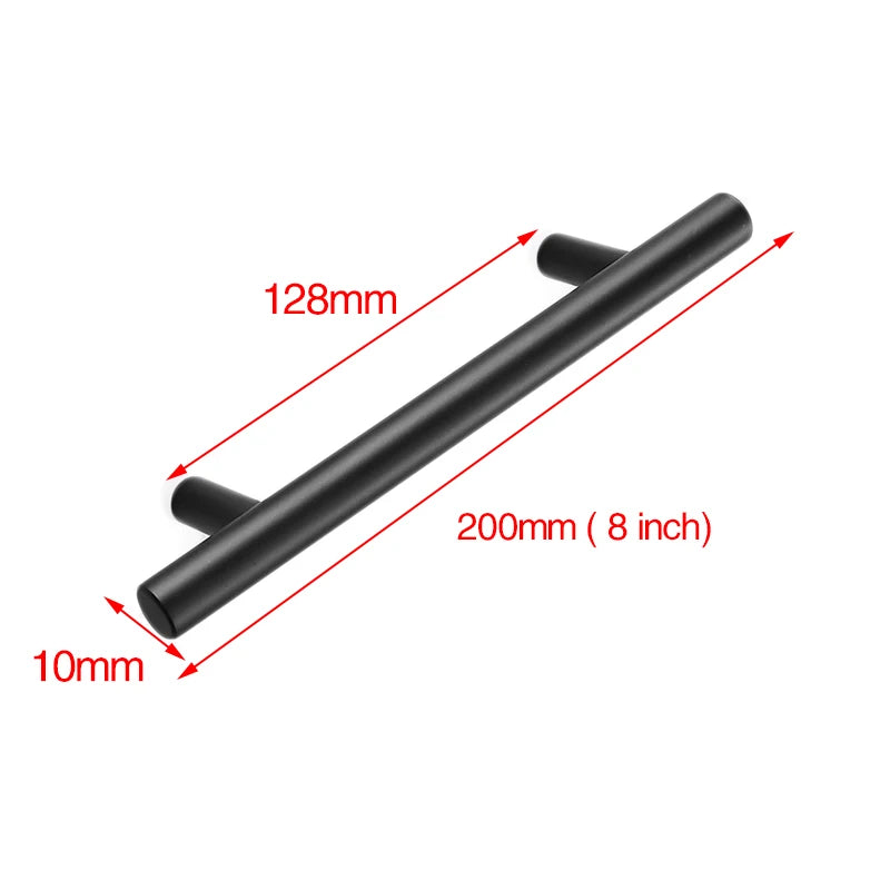 KAK 2" ~ 24" Kitchen Door T Bar Pull Straight Handle Knobs Cabinet Pull Diameter 10mm Stainless Steel Handles Furniture Hardware