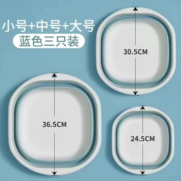 Portable Silicone Foldable Washbasin, Student Dormitory Footbath, Footbath, Multi-Purpose Folding Basin