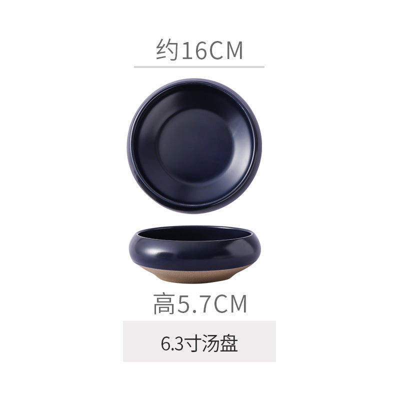Retro Japanese Style Ceramic Bowl Creative Personality Household Rice Bowl Restaurant Special Snack Bowl Dessert Salad Bowl