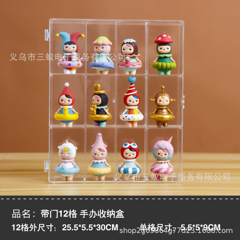 in stock Transparent Dustproof Handmade Blind Box Storage Display Stand Bubble Mate Display Cabinet Doll Lego Storage Box