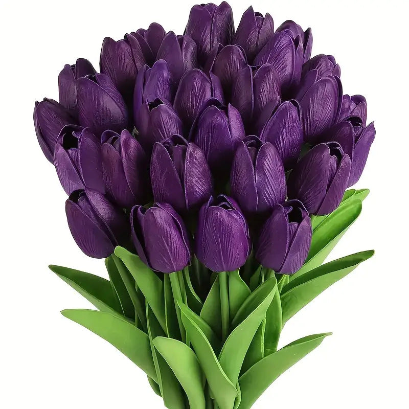 Pu Mini Tulip Artificial Flower Bouquet Cross-Border Artificial Flower Home Decoration Photo European Style Ornaments Factory Direct Sale