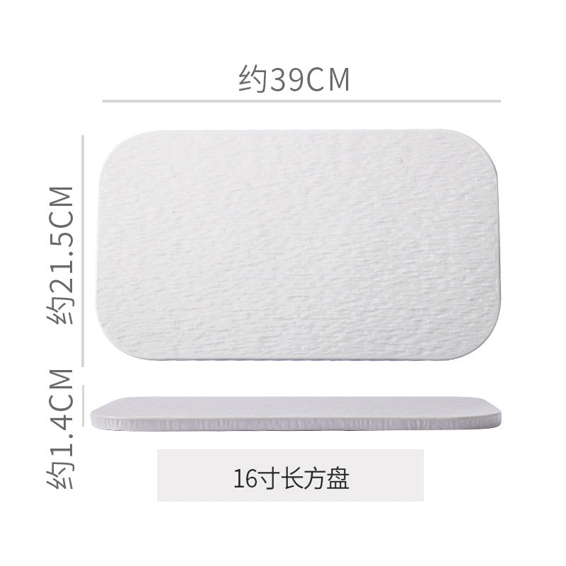 Stone Pattern Round Flat Ceramic Plate Western Food Steak Plate High-grade Sense Cake Plate Dim Sushi Plate Dessert Pastry Plate
