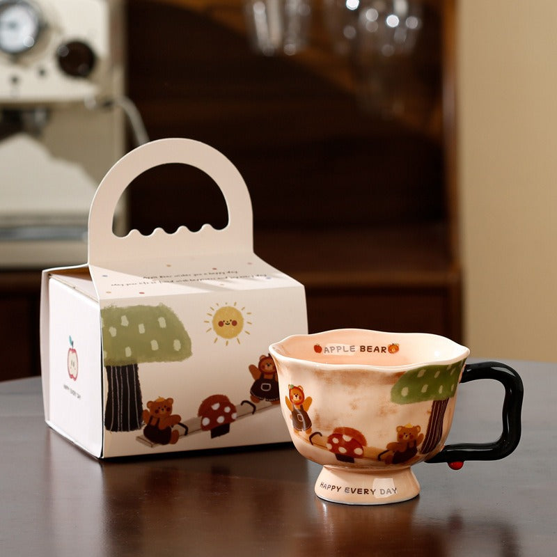 Mug Creative Artistic Ceramic Water Cup 2024 New Style Women's Office Home Breakfast Coffee Cup Accompanying Gift
