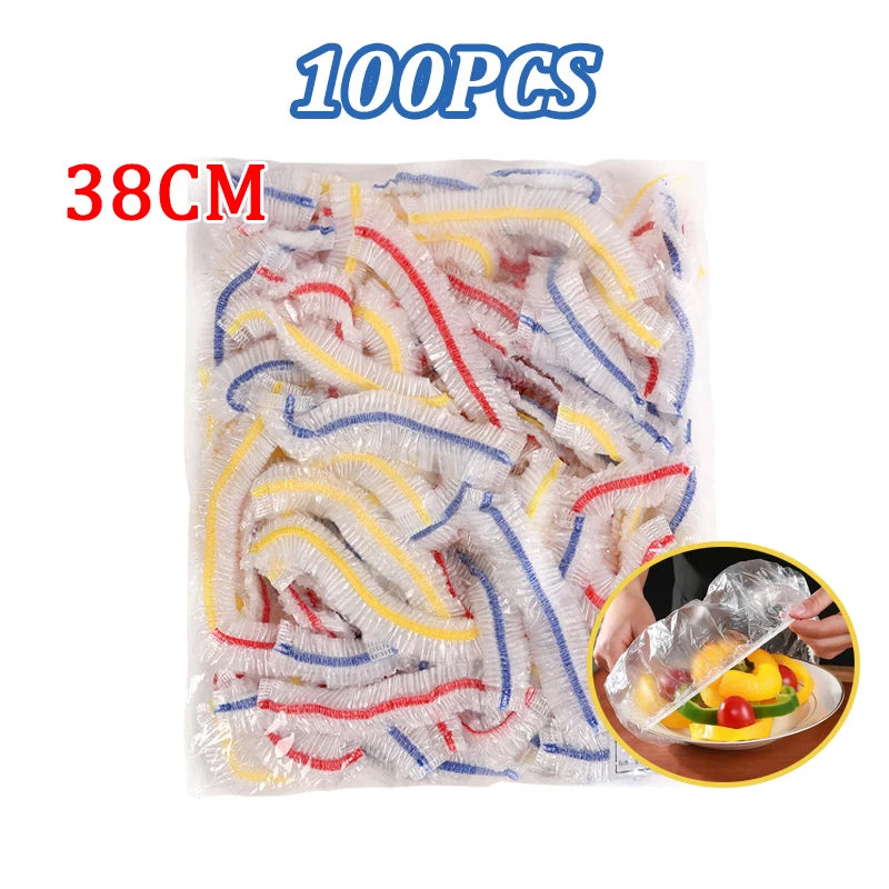 120/70/52/38CM Disposable Food Cover Food Grade Kitchen Storage Elastic Plastic Storage Accessories Cling Film Shower Cap Shoes